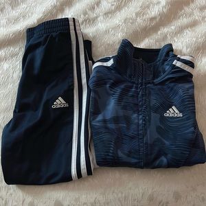 Boys Adidas Sweatsuit, Zip Up Hoodie and Jogger Pants Set, Blue